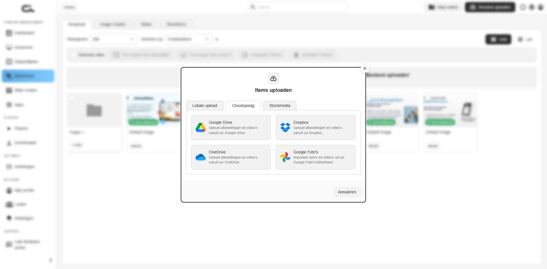 Media uploaden โ Cloudopslag