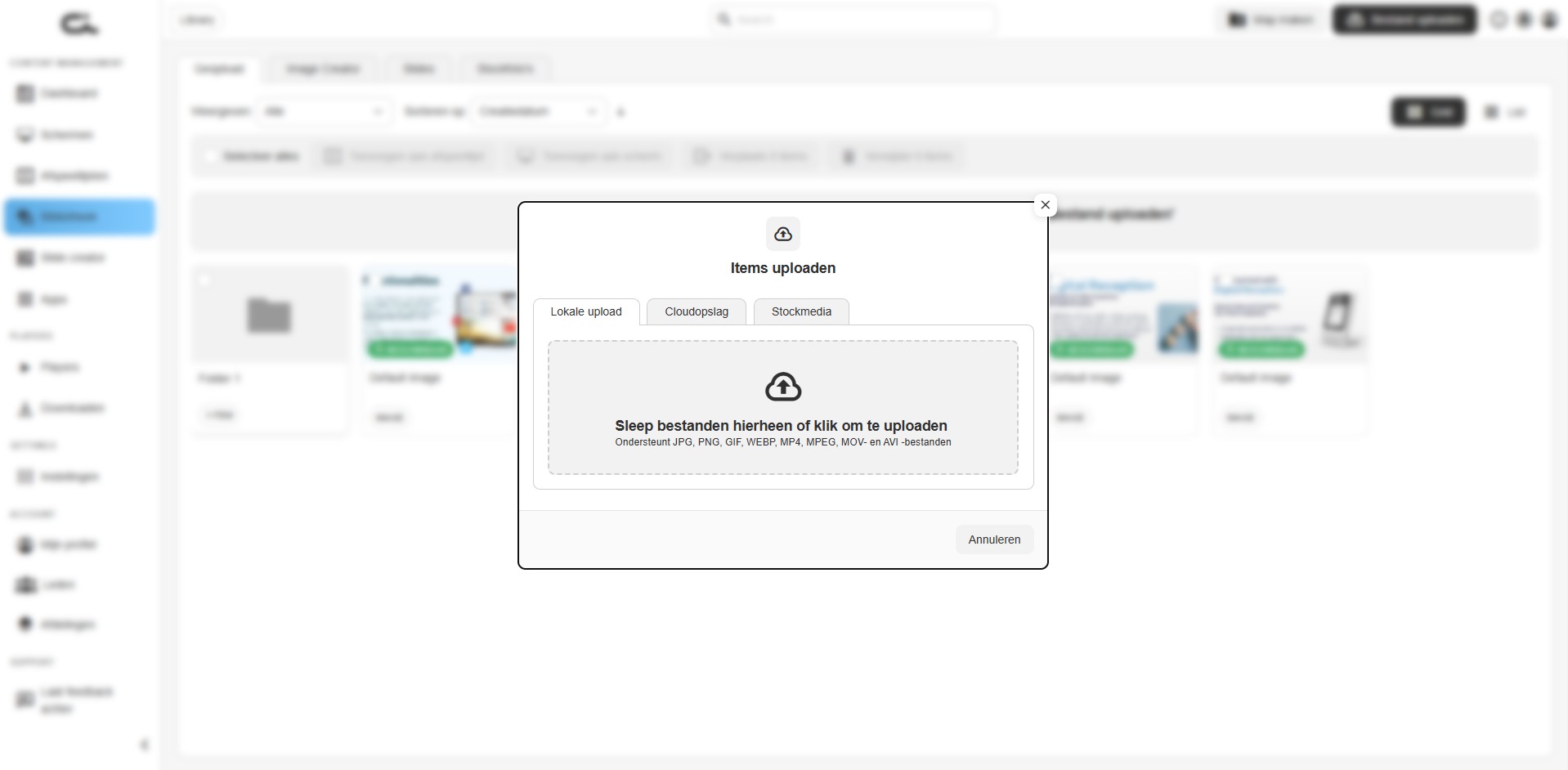 Media uploaden โ Lokale upload